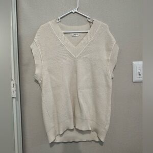 In Bloom Cream Ribbed Knit Sweater Top